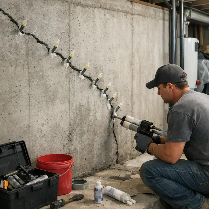 Basement Wall Crack Repair Lewisville